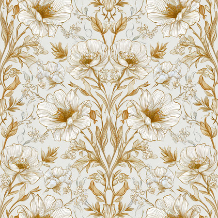 Seamless pattern with poppies. Floral background.の素材