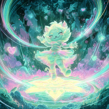 Angel with wings and hearts. Fairy tale background. Vector illustration.の素材