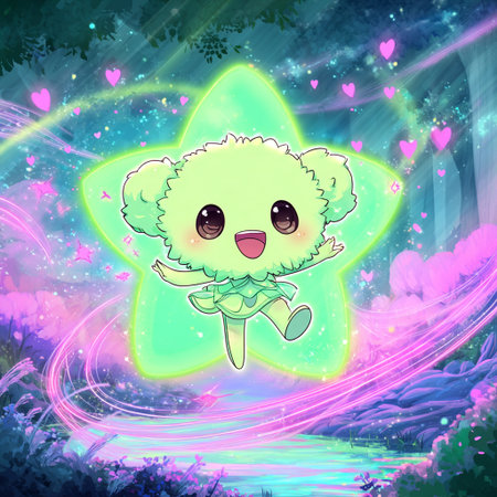 Cute kawaii green kawaii kawaii baby angel with heart backgroundの素材