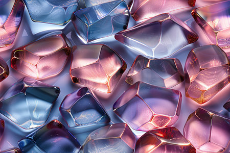 Colorful glass cubes on a white background. 3d rendering.の素材