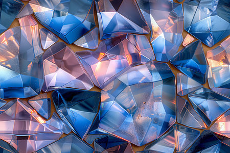 abstract background of blue glass crystals close-up. crystal textureの素材
