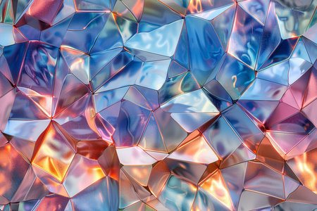 Abstract background of colorful polygonal glass. 3d render illustrationの素材