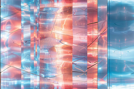 Abstract background. 3d illustration. Red, blue and white colors.の素材