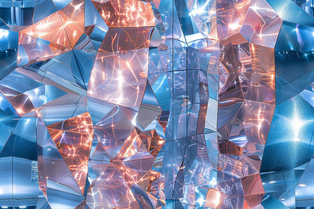 Abstract 3d rendering of chaotic structure. Futuristic background design.の素材