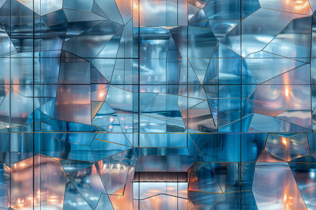 Abstract background of glass with reflection. 3d rendering, 3d illustration.の素材