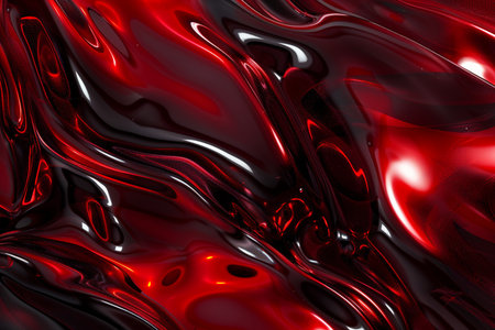 abstract red background with smooth lines and waves, computer generated imagesの素材