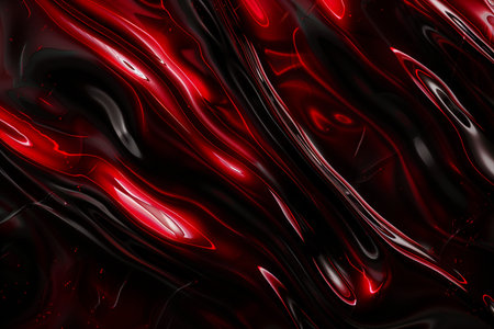 Abstract black and red liquid background. 3d rendering, 3d illustration.の素材