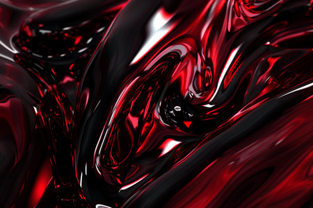 Red and black liquid background, 3d rendering. Computer digital drawing.の素材