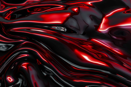 Red and black liquid texture. Computer generated 3D photo rendering.の素材