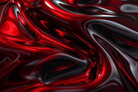 Red and black liquid background. 3d rendering, 3d illustration.の素材