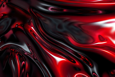 abstract background with smooth lines and waves in red and black colorsの素材