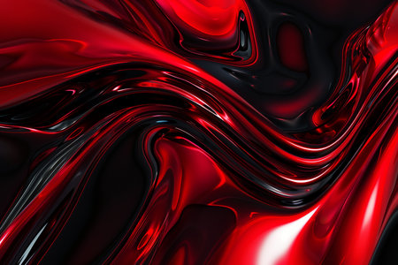 3d render, abstract background, black and red liquid flow, computer generated imagesの素材