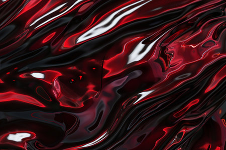abstract background of black and red liquid texture. 3d renderingの素材