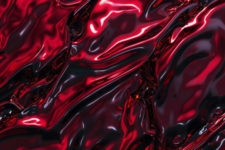 Red abstract background with some smooth lines in it (3d render)の素材