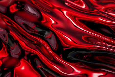 abstract background of red liquid with some smooth folds and highlights in itの素材