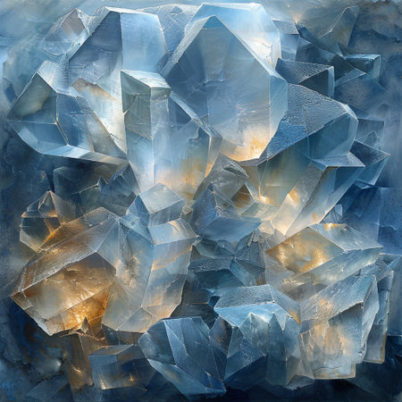 Abstract background of blue ice cubes. 3D rendering. Computer digital drawing.の素材
