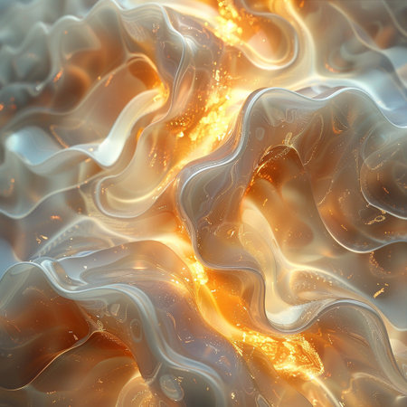 abstract background with a glowing wavy pattern, 3d renderの素材