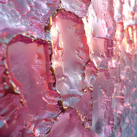 Abstract background of pink and purple ice crystals. Macro photography. Selective focus.の素材