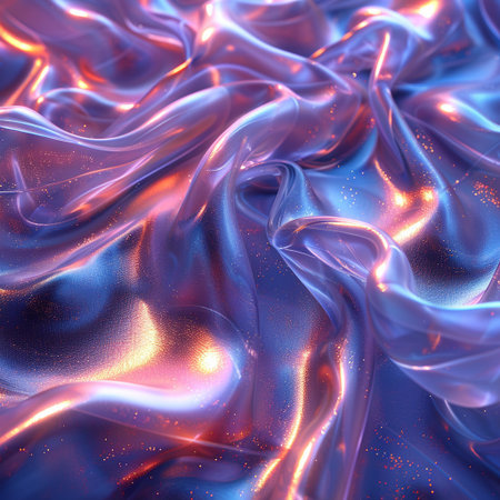 Abstract background with wavy fabric. 3d rendering, 3d illustration.の素材