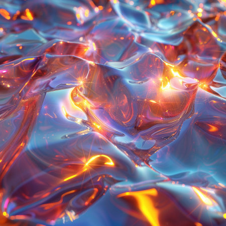abstract background with smooth lines in blue and orange colors. 3d renderの素材