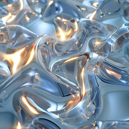 abstract metallic background with some smooth lines in it (3d render)の素材