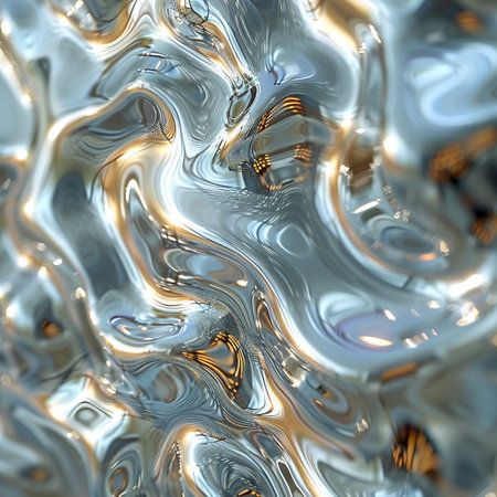 abstract background with smooth lines in silver and black colors, digitally generated imageの素材