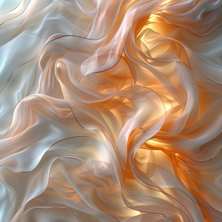 abstract background with smooth lines in orange and white colors,3d renderの素材