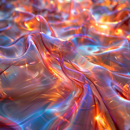 abstract background with smooth wavy lines in orange and blue colorsの素材