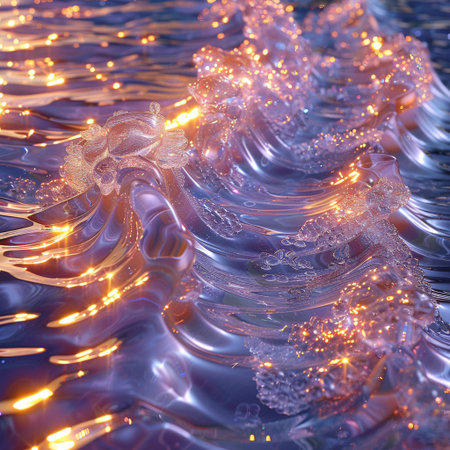 abstract background with bokeh defocused lights and snowflakesの素材