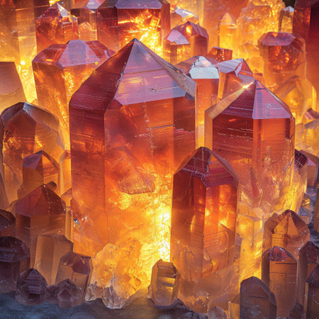 A closeup shot of a group of crystals in a natural settingの素材