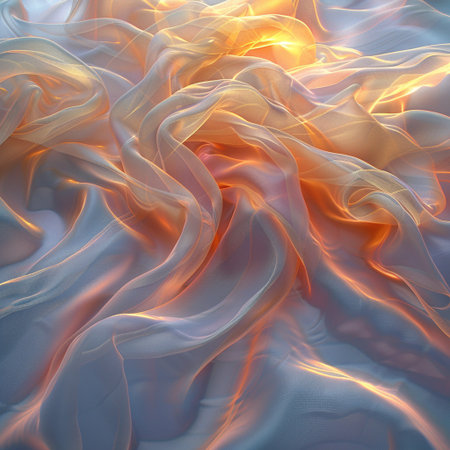 abstract background with smooth wavy silk or satin texture.の素材