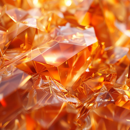 abstract background of gold and orange crystals. macro shot of crystalsの素材