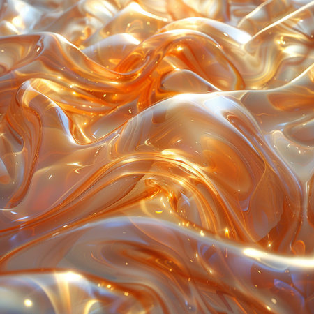 abstract background of golden silk or satin with some smooth lines in itの素材