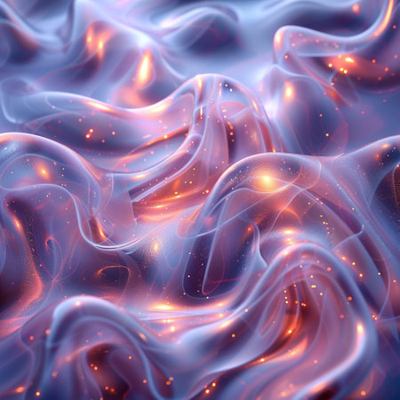 Abstract background with glowing waves. 3d rendering, 3d illustration.の素材