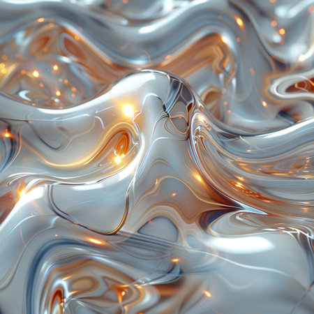 abstract metallic background with some smooth lines in it (3d render)の素材