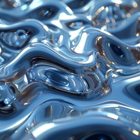abstract metallic background with some smooth lines in it (3d render)の素材