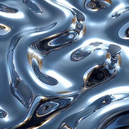 3d render of abstract metallic background with some smooth lines in itの素材