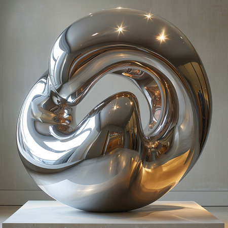 3d rendering of a metal sculpture in the interior of the roomの素材