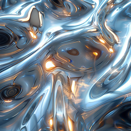 abstract metallic background with some smooth lines in it (3d render)の素材