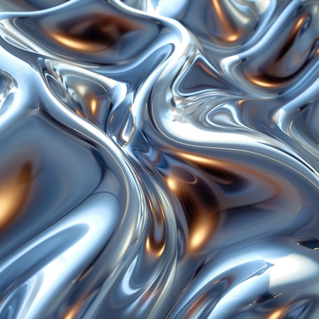 Abstract metallic background with some smooth lines in it (3d render)の素材