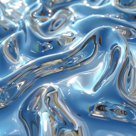 abstract background of blue water with some smooth lines and highlights in itの素材