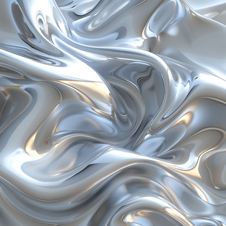 abstract metallic background with smooth lines and waves, 3d render illustrationの素材