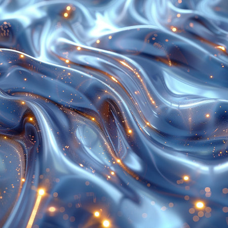 Abstract blue wavy background. 3d rendering, 3d illustration.の素材