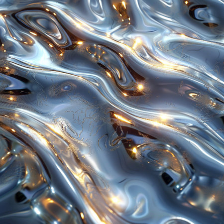 Abstract metallic background with some smooth lines in it (3d render)の素材