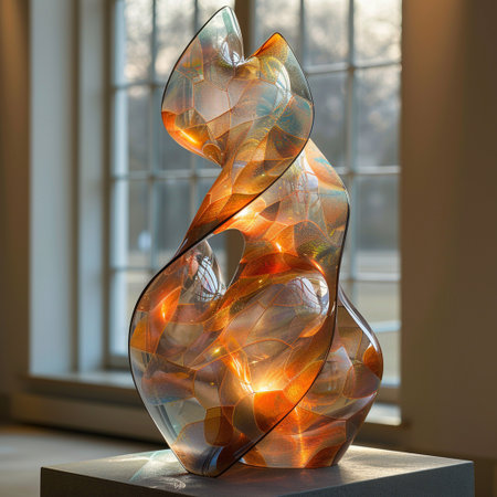 Sculpture made of glass in the interior of the roomの素材