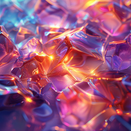 abstract background of blue and pink crystal glass texture close-upの素材