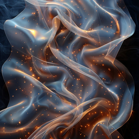 Abstract background with blue and orange waves. 3d rendering, 3d illustration.の素材