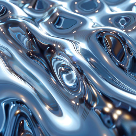 abstract metallic background with some smooth lines in it (3d render)の素材