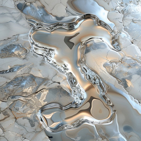 Abstract background of marble with gold pattern. 3d rendering, 3d illustration.の素材