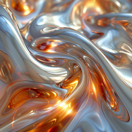 3d render of abstract metallic background with some smooth lines in itの素材
